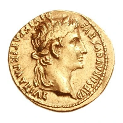 Aureus - Augustus and Tiberius TI CAESAR AVG F TR POT XV front