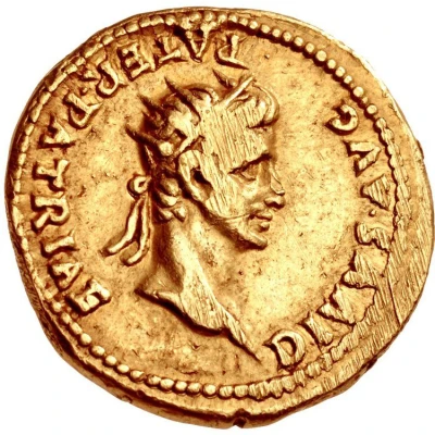 Aureus - Caligula and Augustus DIVVS AVG PATER PATRIAE back