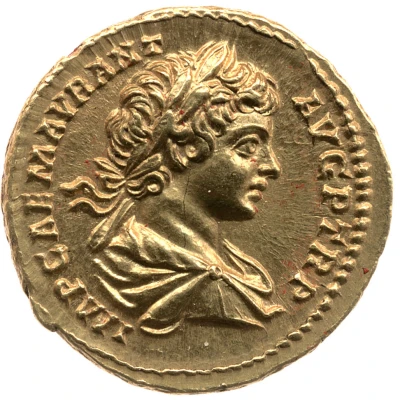Aureus - Caracalla MINER VICTRIX; Minerva and Victory front