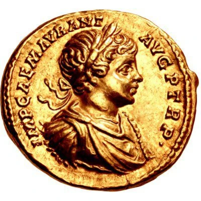 Aureus - Caracalla MINER VICTRIX; Minerva and Victory front