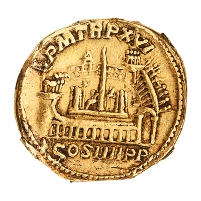 Aureus - Caracalla P M TR P XVI COS IIII P P back