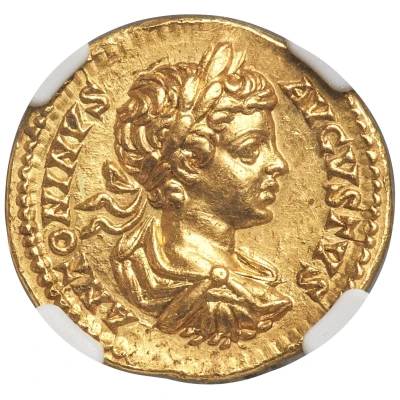 Aureus - Caracalla RECTOR ORBIS; Sol front