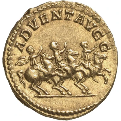 Aureus - Caracalla, Septimius Severus, and Geta ADVENT AVGG back