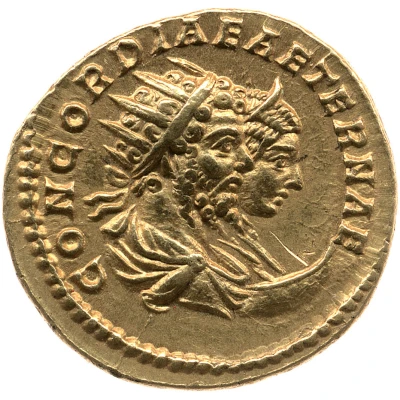 Aureus - Caracalla, Septimius Severus, and Julia Domna CONCORDIAE AETERNAE back