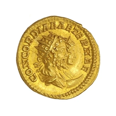 Aureus - Caracalla, Septimius Severus, and Julia Domna CONCORDIAE AETERNAE back
