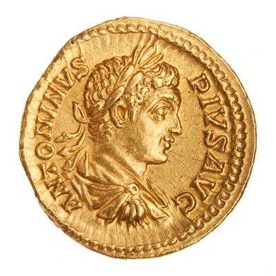 Aureus - Caracalla VICT PART MAX; Victory front