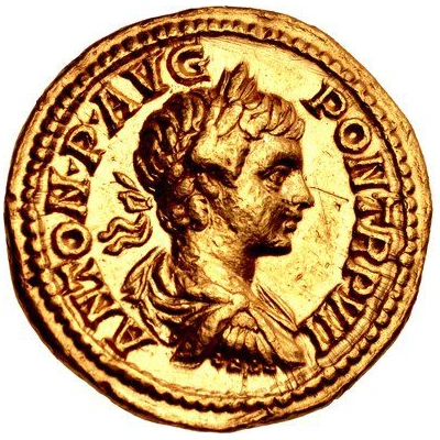 Aureus - Caracalla VICTORIA PARTHICA MAXIMA; Victory front