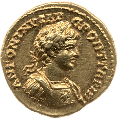 Aureus - Caracalla VICTORIAE AVGG; Victory front