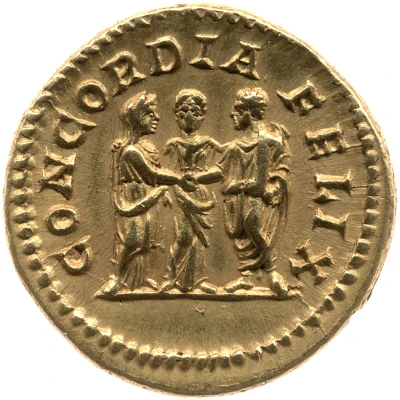 Aureus - Caracalla and Plautilla CONCORDIA FELIX; Concordia back