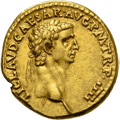 Aureus - Claudius PACI AVGVSTAE; Pax and Nemesis front