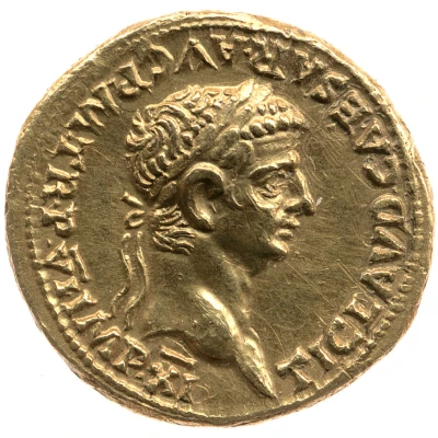 Aureus - Claudius PACI AVGVSTAE; Pax and Nemesis front