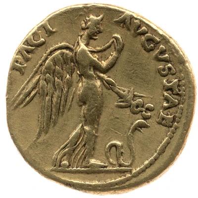 Aureus - Claudius PACI AVGVSTAE; Pax and Nemesis back