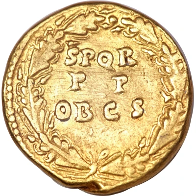Aureus - Claudius S P Q R PP OB CS back