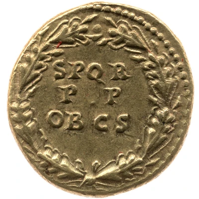 Aureus - Claudius S P Q R PP OB CS back