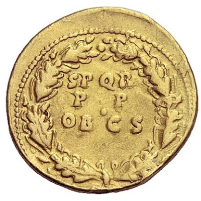 Aureus - Claudius S P Q R PP OB CS back