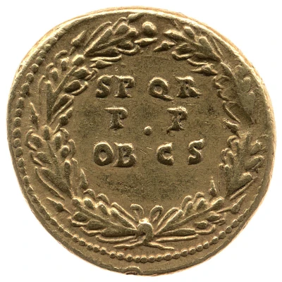 Aureus - Claudius S P Q R PP OB CS back