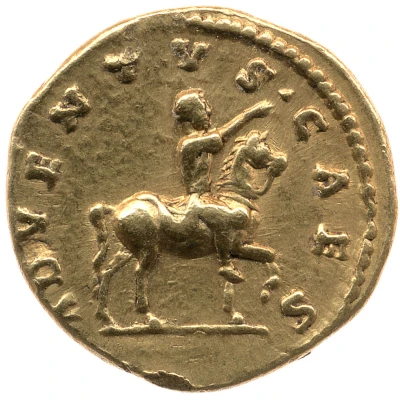 Aureus - Commodus ADVENTVS CAES back
