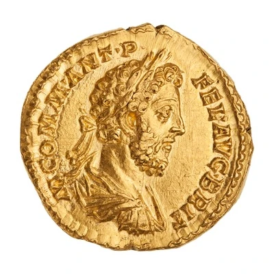 Aureus - Commodus HILAR AVG P M TR P XII IMP VIII COS V P P; Hilaritas front