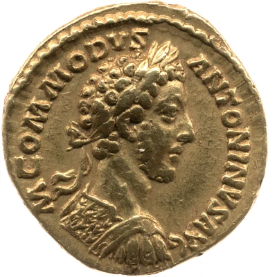 Aureus - Commodus LIB AVG TR P V IMP IIII COS II P P; Liberalitas front