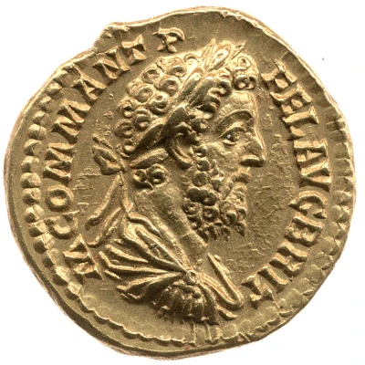 Aureus - Commodus MIN VICT P M TR P XIIII COS V P P; Minerva and Victory front