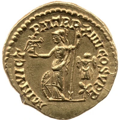 Aureus - Commodus MIN VICT P M TR P XIIII COS V P P; Minerva and Victory back