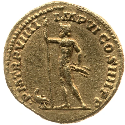 Aureus - Commodus P M TR P VIIII IMP VI COS IIII P P; Jupiter back