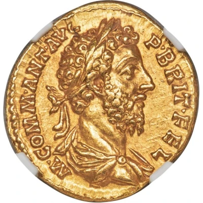 Aureus - Commodus P M TR P X IMP VII COS IIII P P FID EXERC front