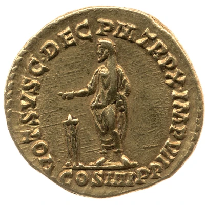 Aureus - Commodus P M TR P X IMP VII COS IIII P P VOT SVSC DEC back