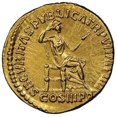 Aureus - Commodus SECVRITAS PVBLICA TR P VI IMP IIII COS III P P; Securitas back