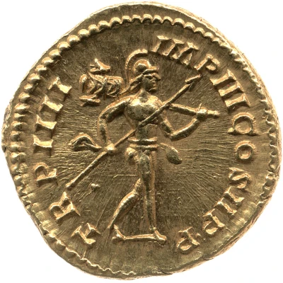 Aureus - Commodus TR P IIII IMP III COS II P P; Mars and Victory back