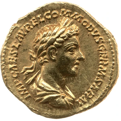 Aureus - Commodus TR POT II COS DE GERM front