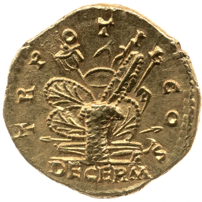 Aureus - Commodus TR POT II COS DE GERM back