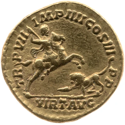 Aureus - Commodus VIRT AVG TR P VII IMP IIII COS III P P back