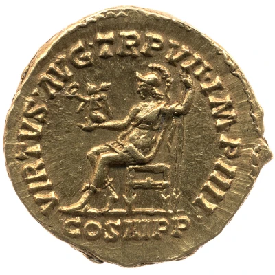 Aureus - Commodus VIRTVT AVG TR P VII IMP IIII COS III P P; Virtus and Victory back