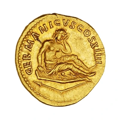Aureus - Domitian GERMANICVS COS XIIII; Germania back