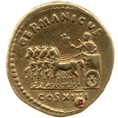 Aureus - Domitian GERMANICVS COS XIIII; Victory back