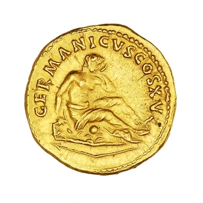 Aureus - Domitian GERMANICVS COS XV; Germania back