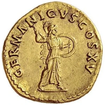 Aureus - Domitian GERMANICVS COS XV; Minerva back
