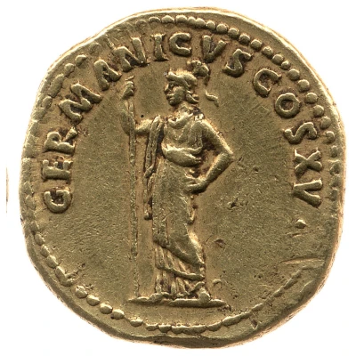 Aureus - Domitian GERMANICVS COS XV; Minerva back