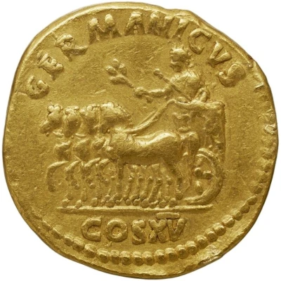 Aureus - Domitian GERMANICVS COS XV; Victory back