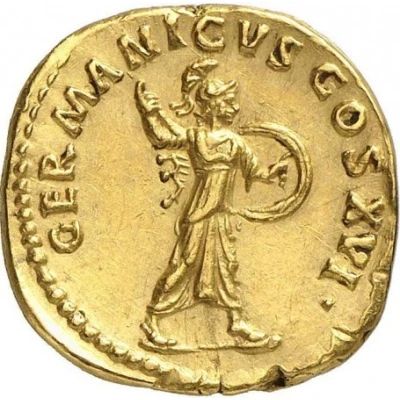 Aureus - Domitian GERMANICVS COS XVI; Minerva back