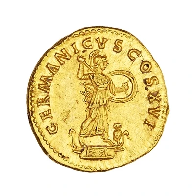 Aureus - Domitian GERMANICVS COS XVI; Minerva back