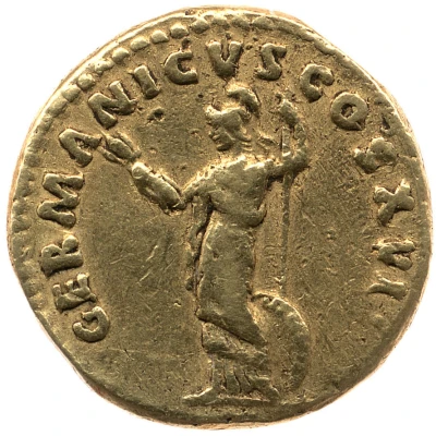 Aureus - Domitian GERMANICVS COS XVI; Minerva back