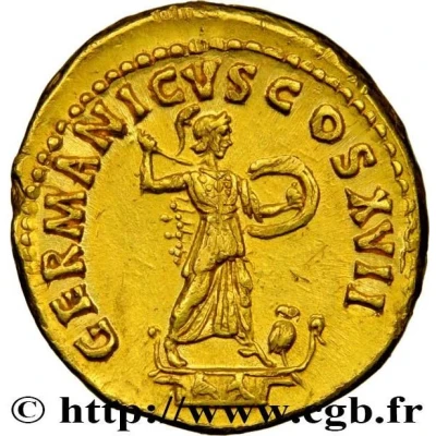 Aureus - Domitian GERMANICVS COS XVII; Minerva back