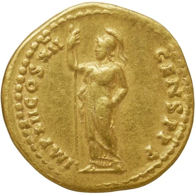 Aureus - Domitian IMP XII COS XII CENS P P P; Minerva back