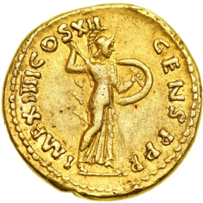 Aureus - Domitian IMP XIIII COS XII CENS P P P; Minerva back