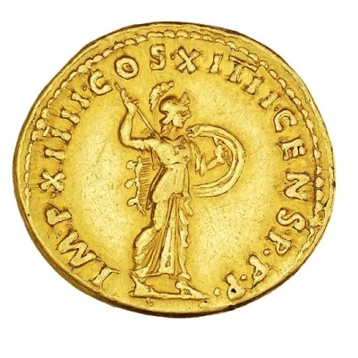 Aureus - Domitian IMP XIIII COS XIIII CENS P P P; Minerva back