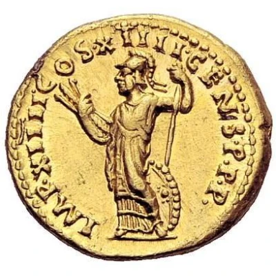 Aureus - Domitian IMP XIIII COS XIIII CENS P P P; Minerva back