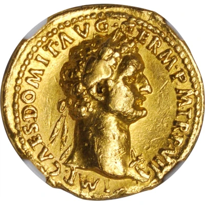 Aureus - Domitian IMP XIIII COS XIIII CENS P P P; Minerva front