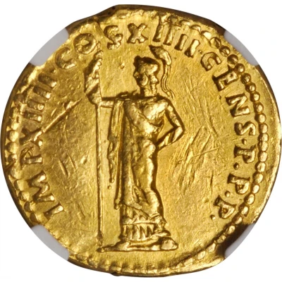 Aureus - Domitian IMP XIIII COS XIIII CENS P P P; Minerva back